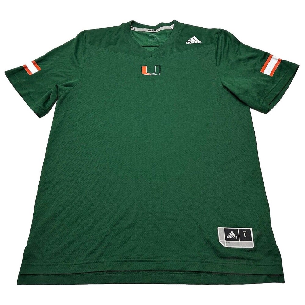 Adidas Aeroready Miami Hurricanes Football Jersey Blank Size Large Green HC9942
